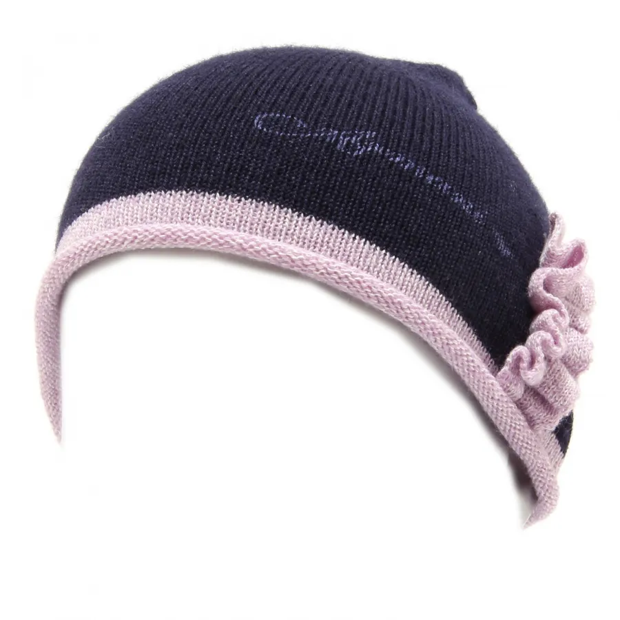 3738T cuffia bimba ARMANI BABY misto lana blu/lilla cappello hat wool baby