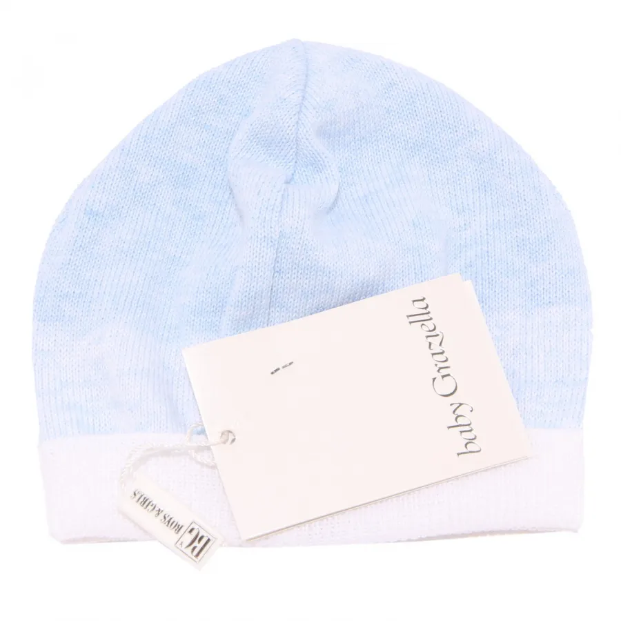 4646X cappello bimbo BABY GRAZIELLA white/light blue cotton boy hat