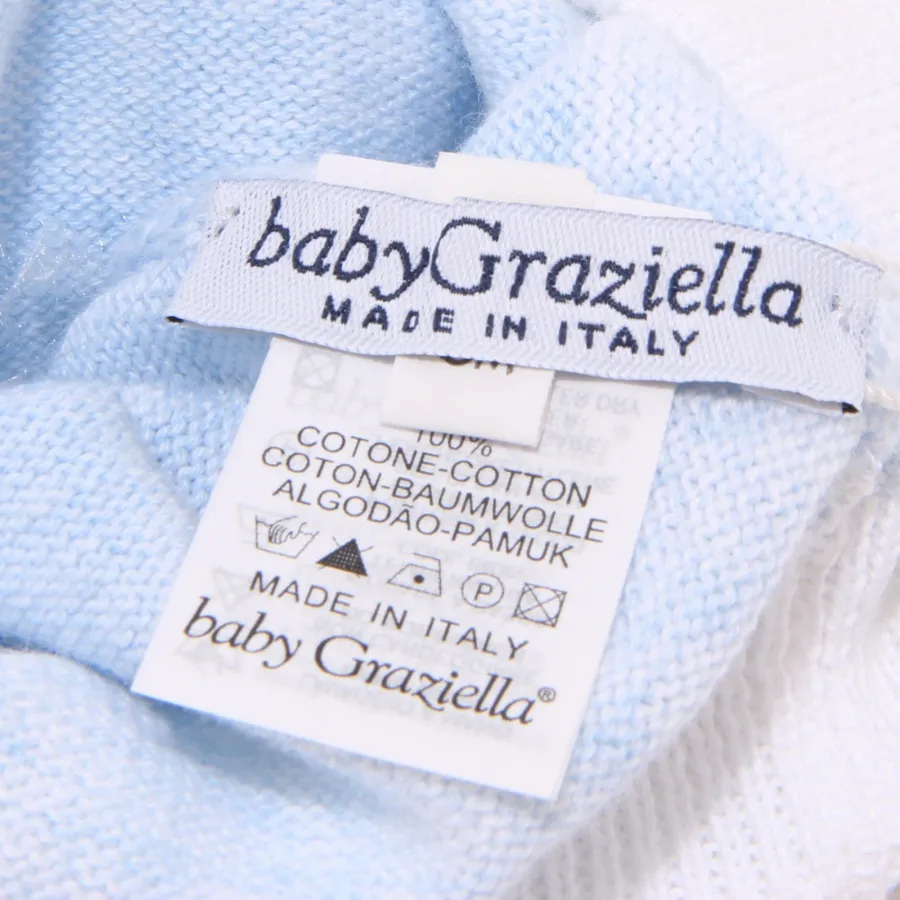 4646X cappello bimbo BABY GRAZIELLA white/light blue cotton boy hat