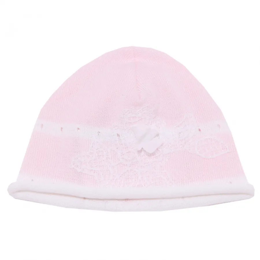 4661X cappello bimba girl BABY GRAZIELLA white/pink cotton hat