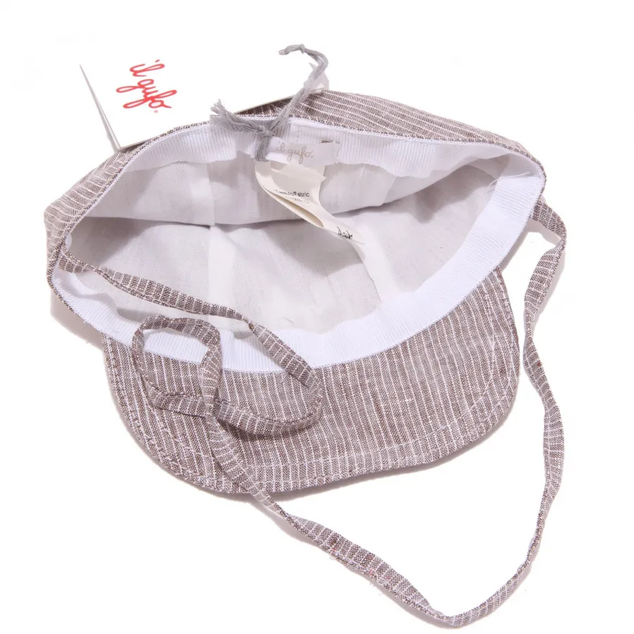 7757W cappello bimbo IL GUFO beige linen boy hat