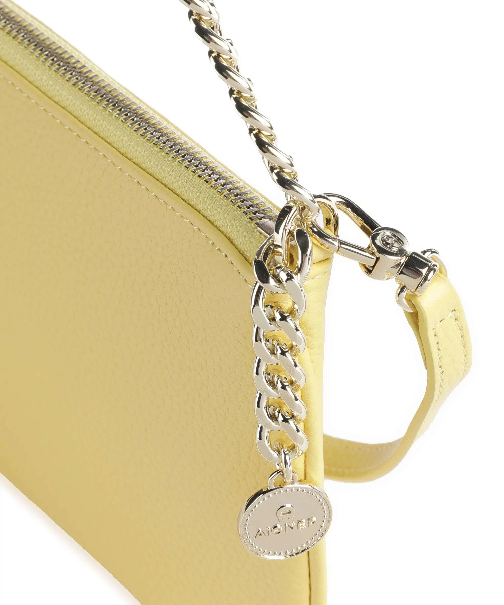  Aigner Fashion Borsa a spalla pelle di vacchetta grana giallo  