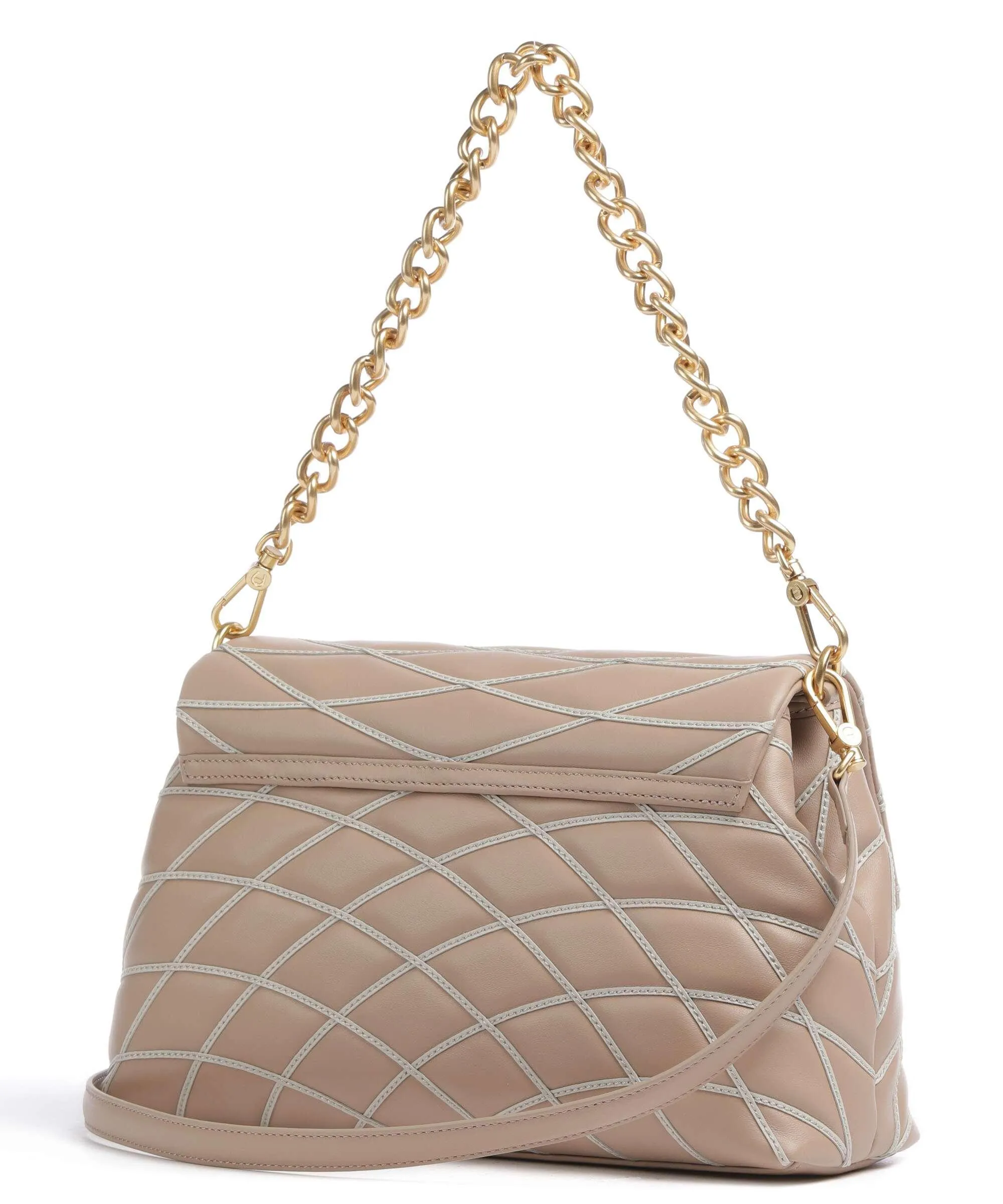  Aigner Maggie M Borsa a spalla pelle a grana fine taupe  