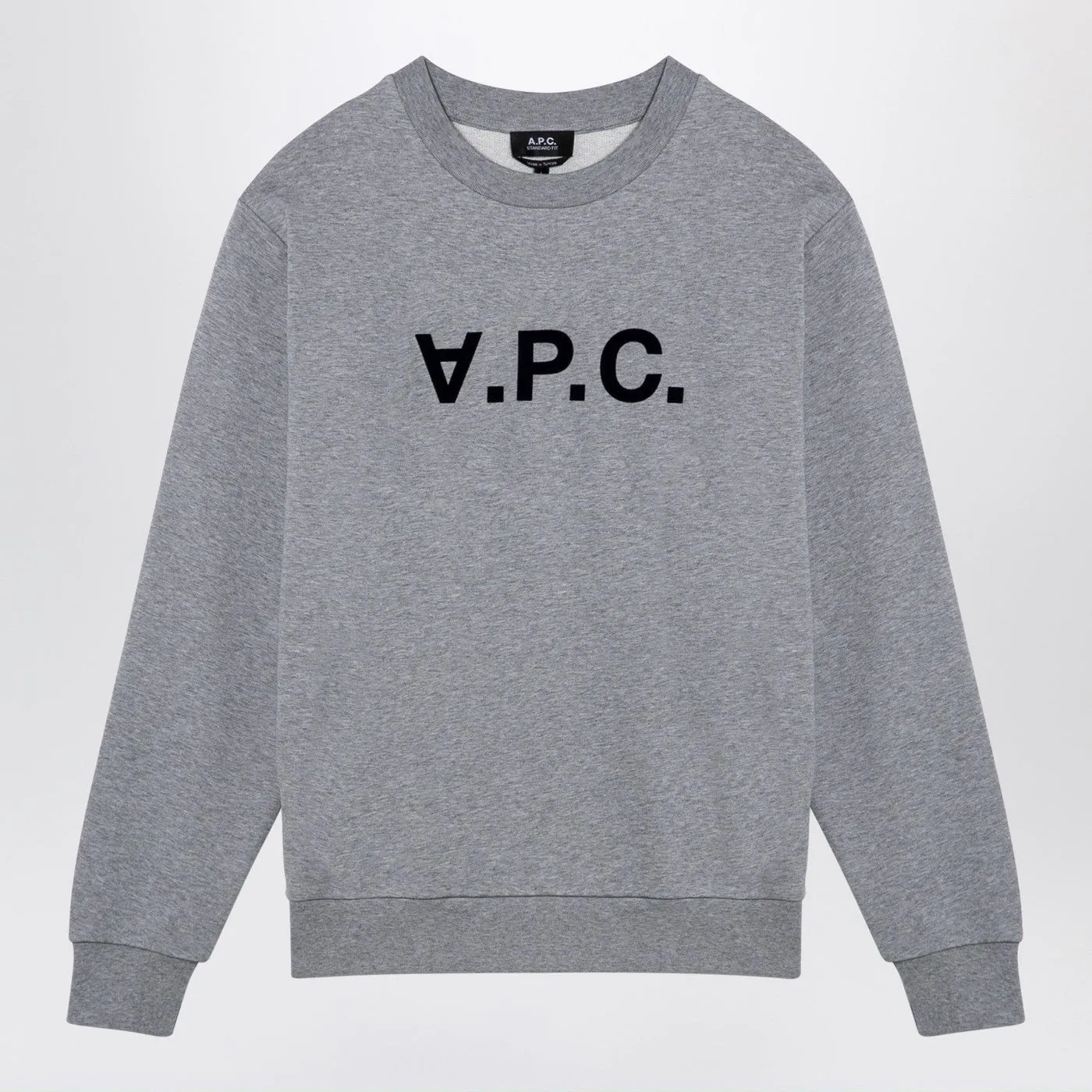 A.P.C. Felpa di cotone grigio con logo