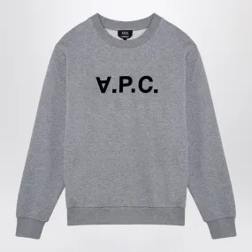 A.P.C. Felpa di cotone grigio con logo