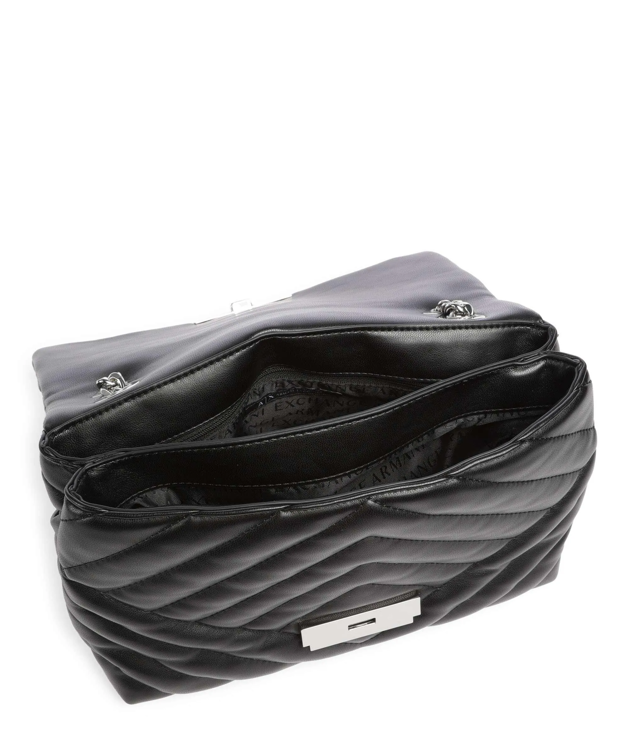  Armani Exchange Victoria M Borsa a spalla pelle sintetica nero  