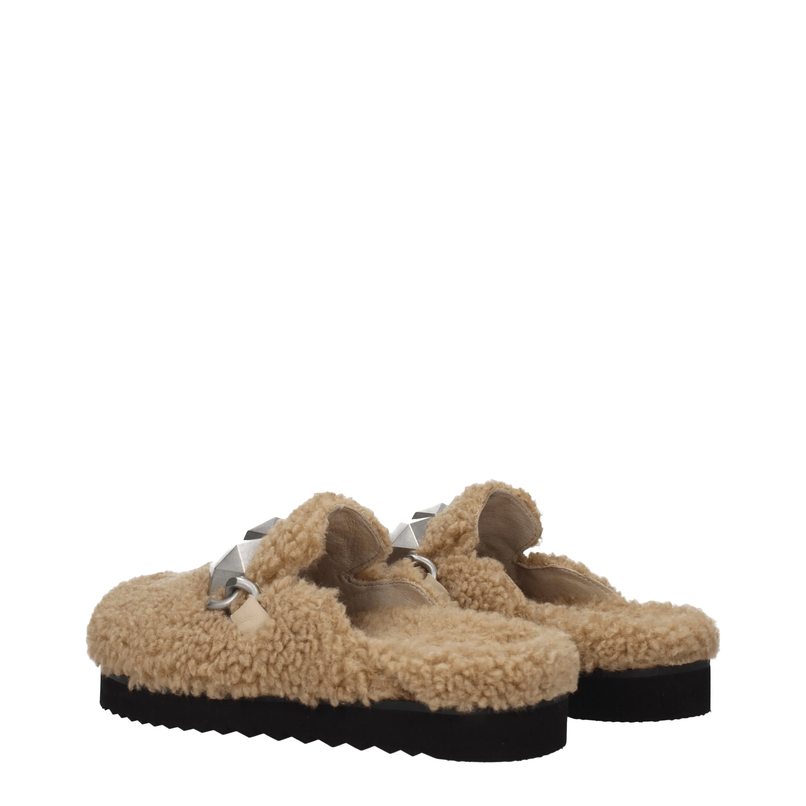 Ash Ciabatte e Zoccoli Donna Eco Pelliccia Beige/Biscotto