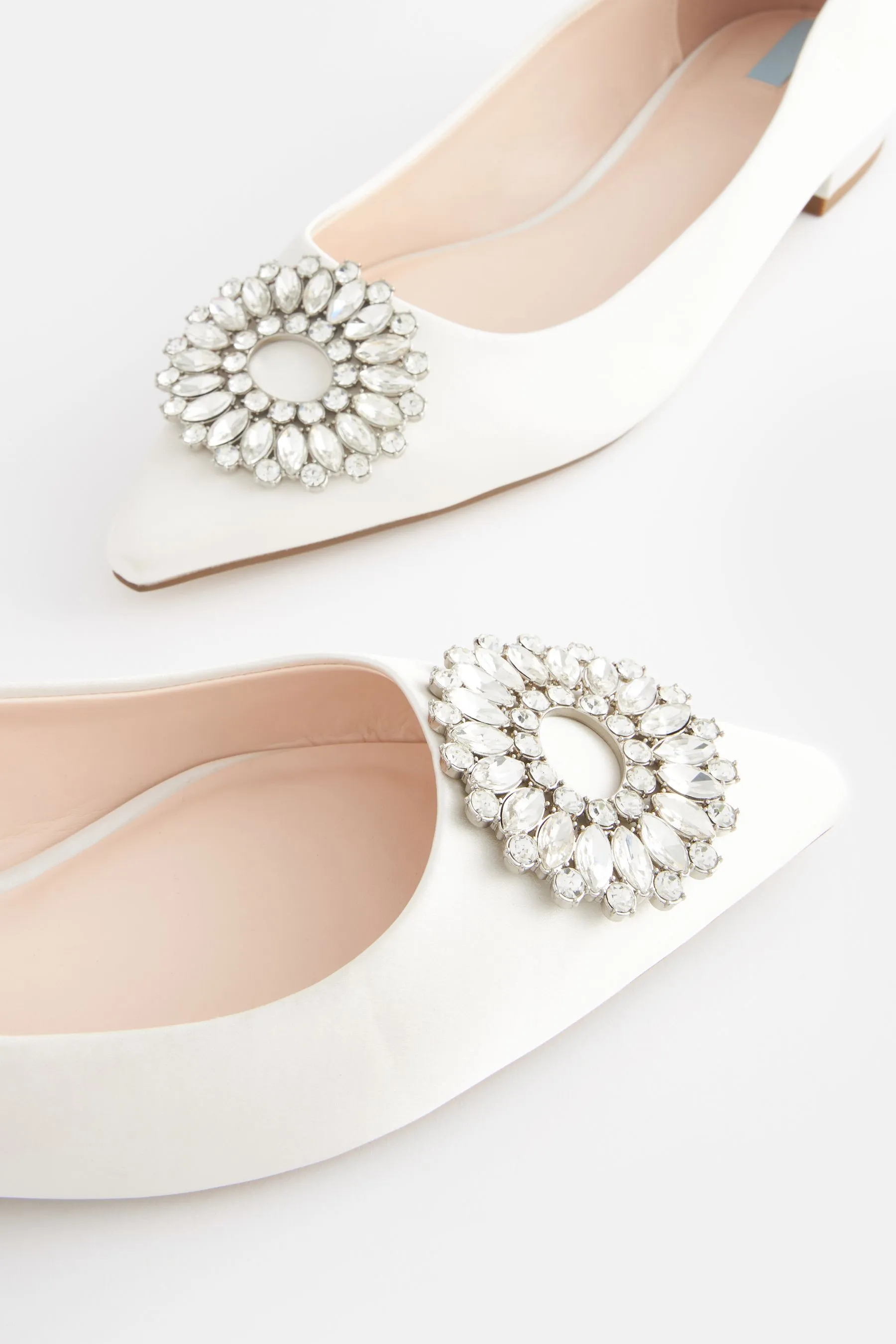 Avorio  - Forever Comfort - Scarpe da sposa con Satin di gioielli