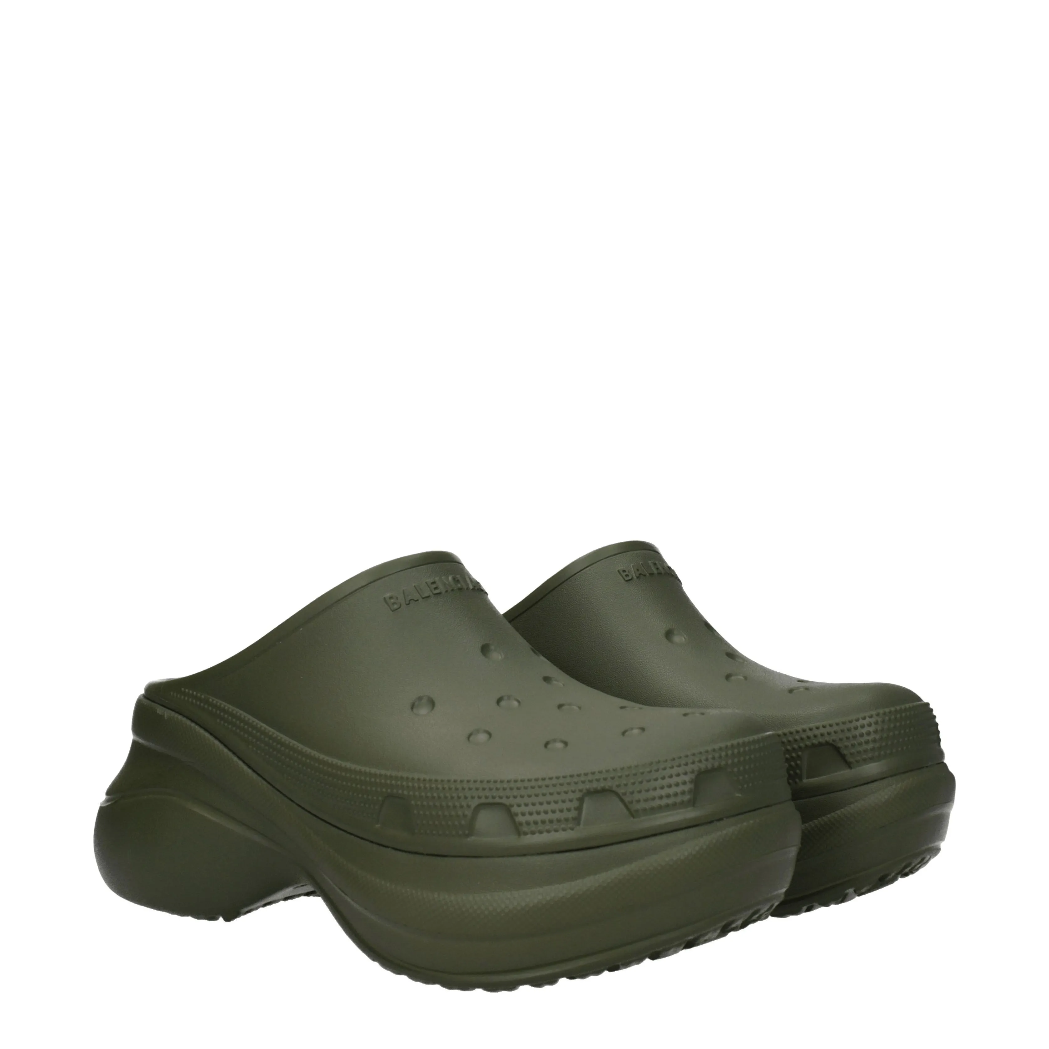 Balenciaga Ciabatte e Zoccoli Crocs Uomo Gomma Verde/Cachi