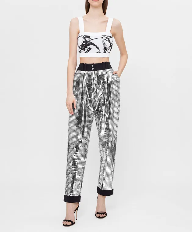 Balmain Pantaloni argento RF25397J078