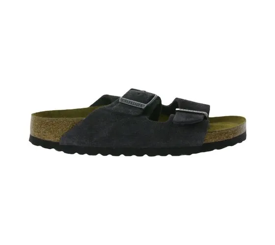 BIRKENSTOCK Arizona BS zoccoli da donna made in Germany larghezza stretta 0552323 velluto grigio