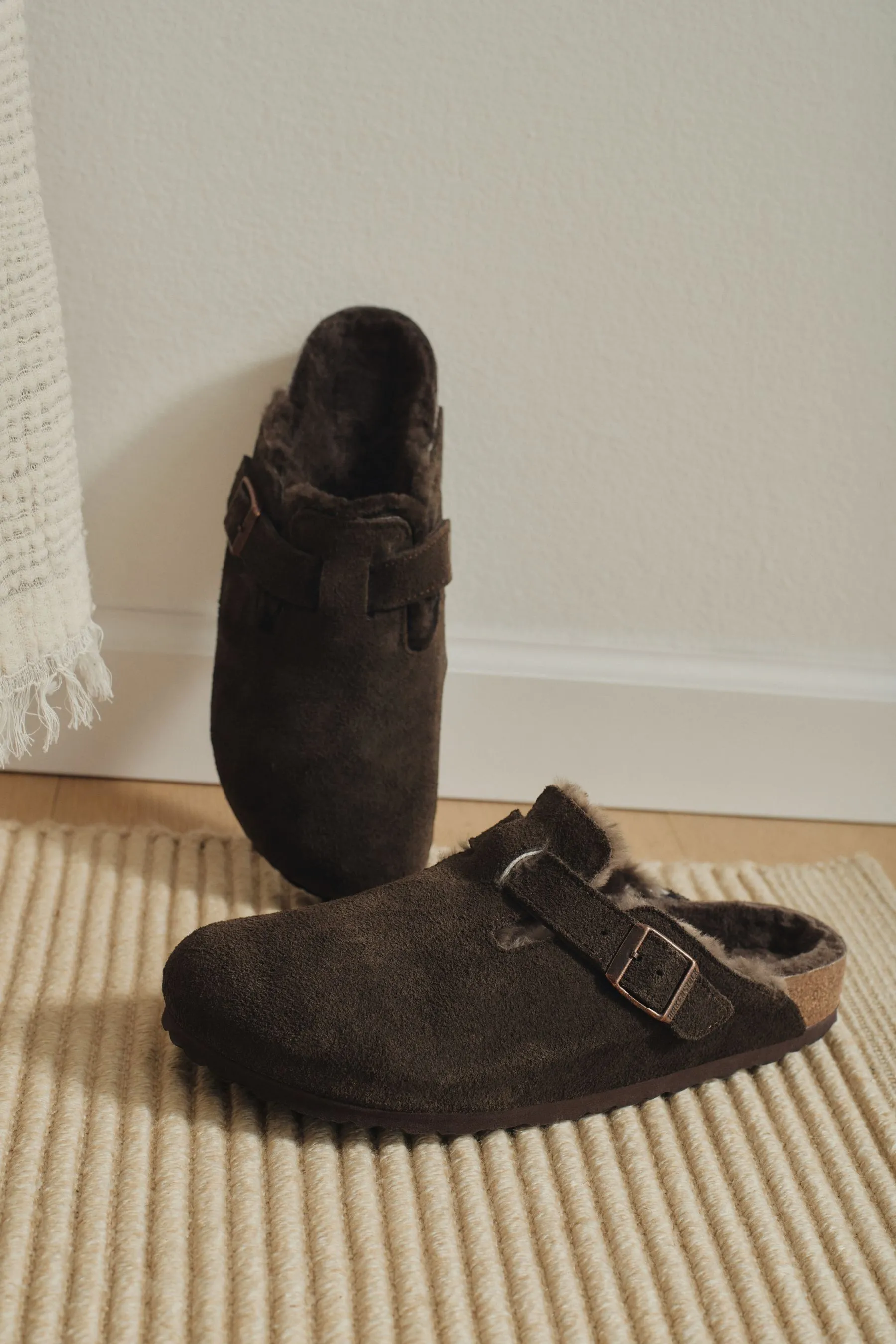 Birkenstock Boston Shearling Zoccoli in pelle scamosciata    