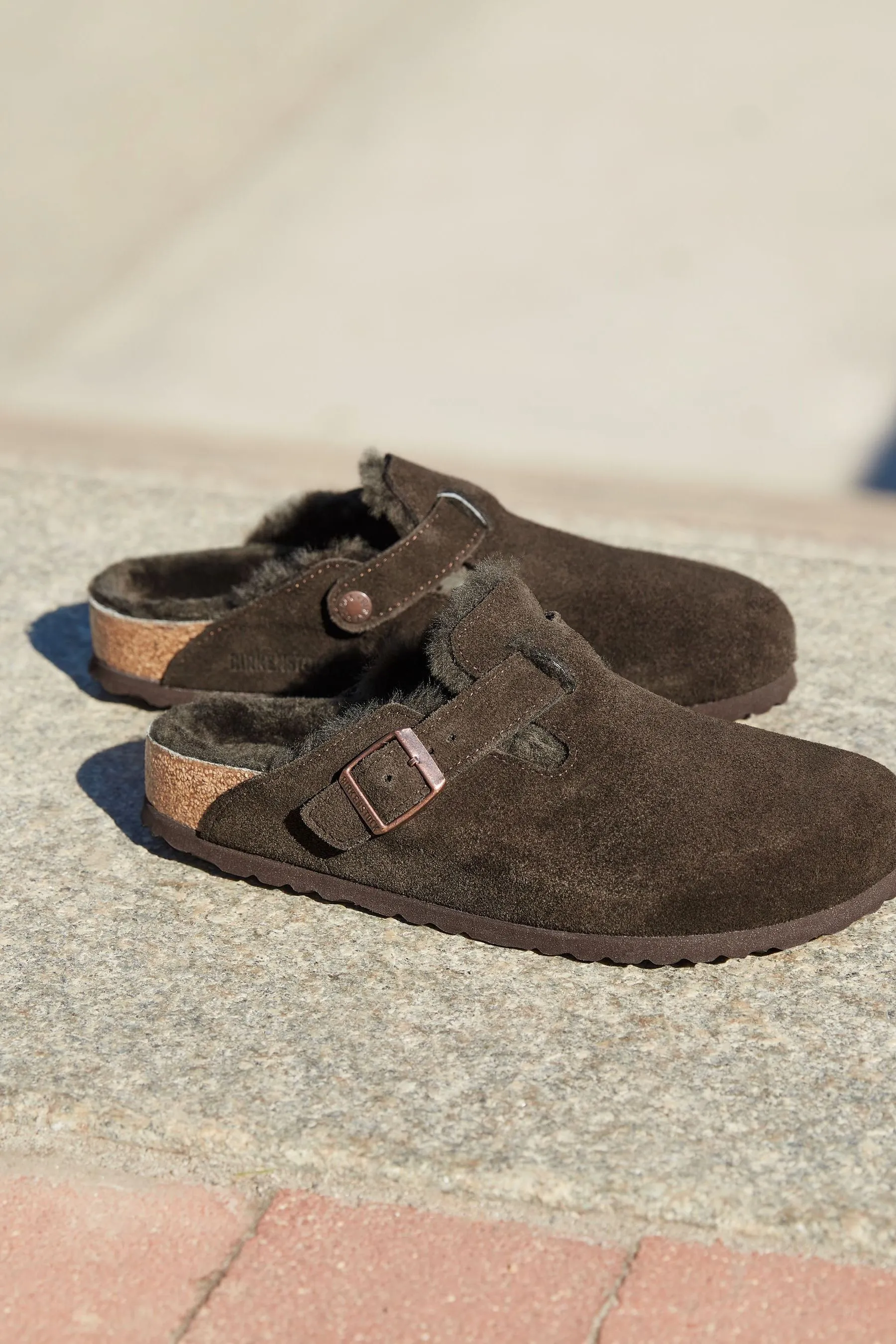 Birkenstock Boston Shearling Zoccoli in pelle scamosciata    