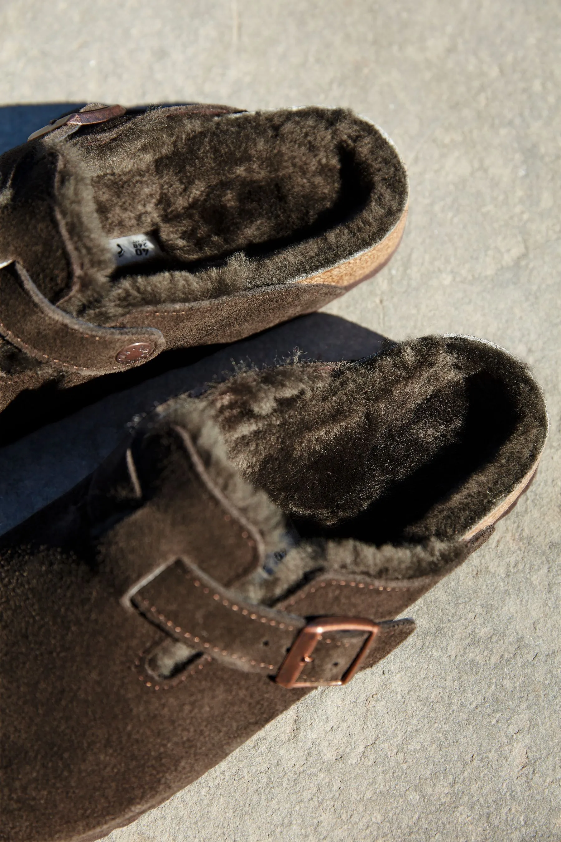 Birkenstock Boston Shearling Zoccoli in pelle scamosciata    