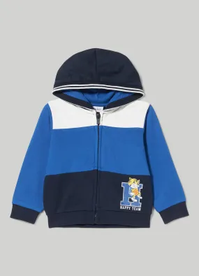 BLUKIDS  Felpa full zip con cappuccio neonato