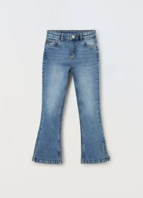 BLUKIDS  Pantaloni in denim di cotone stretch flare fit ragazza