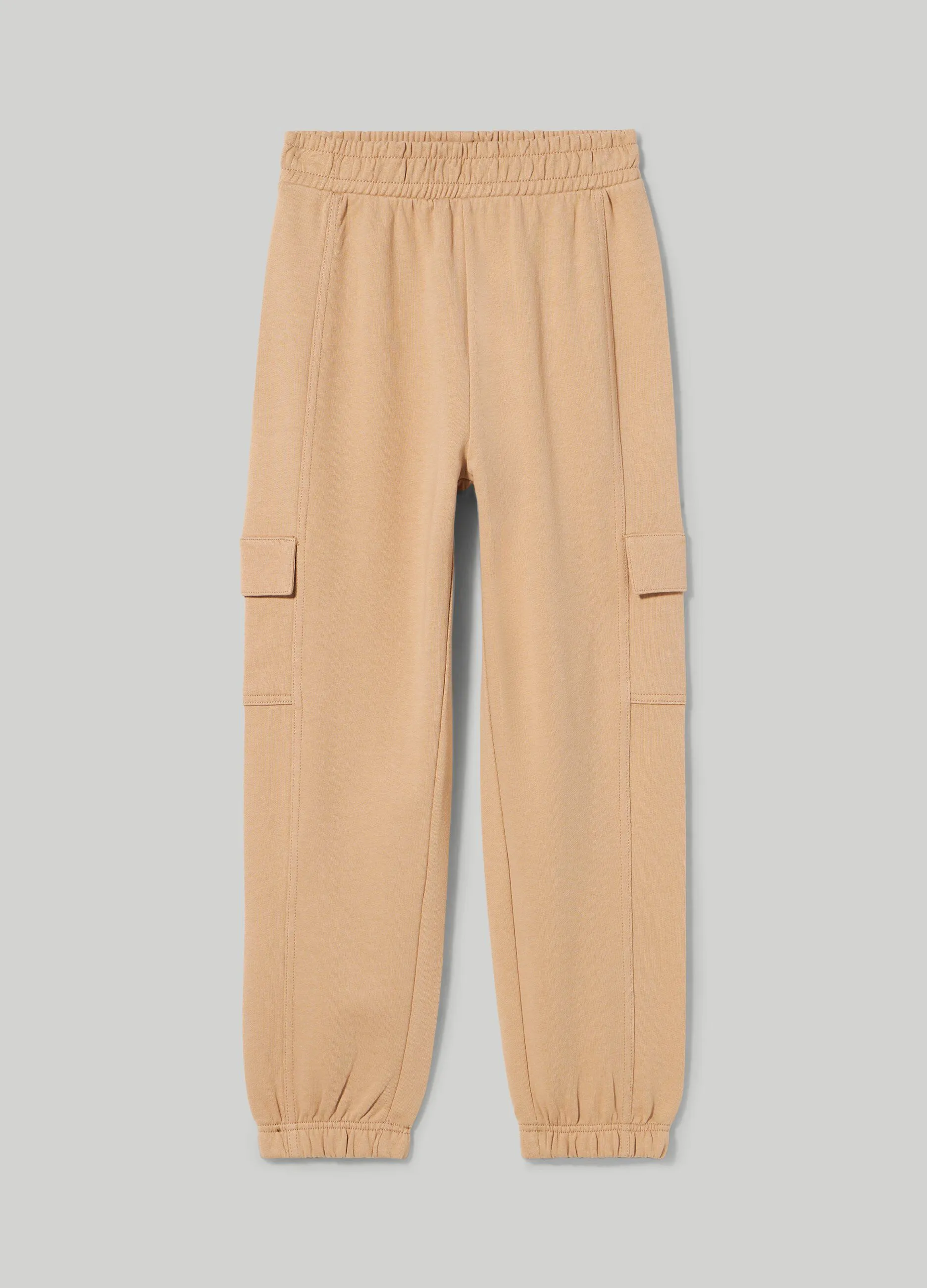 BLUKIDS  Pantaloni in felpa di puro cotone cargo fit ragazza