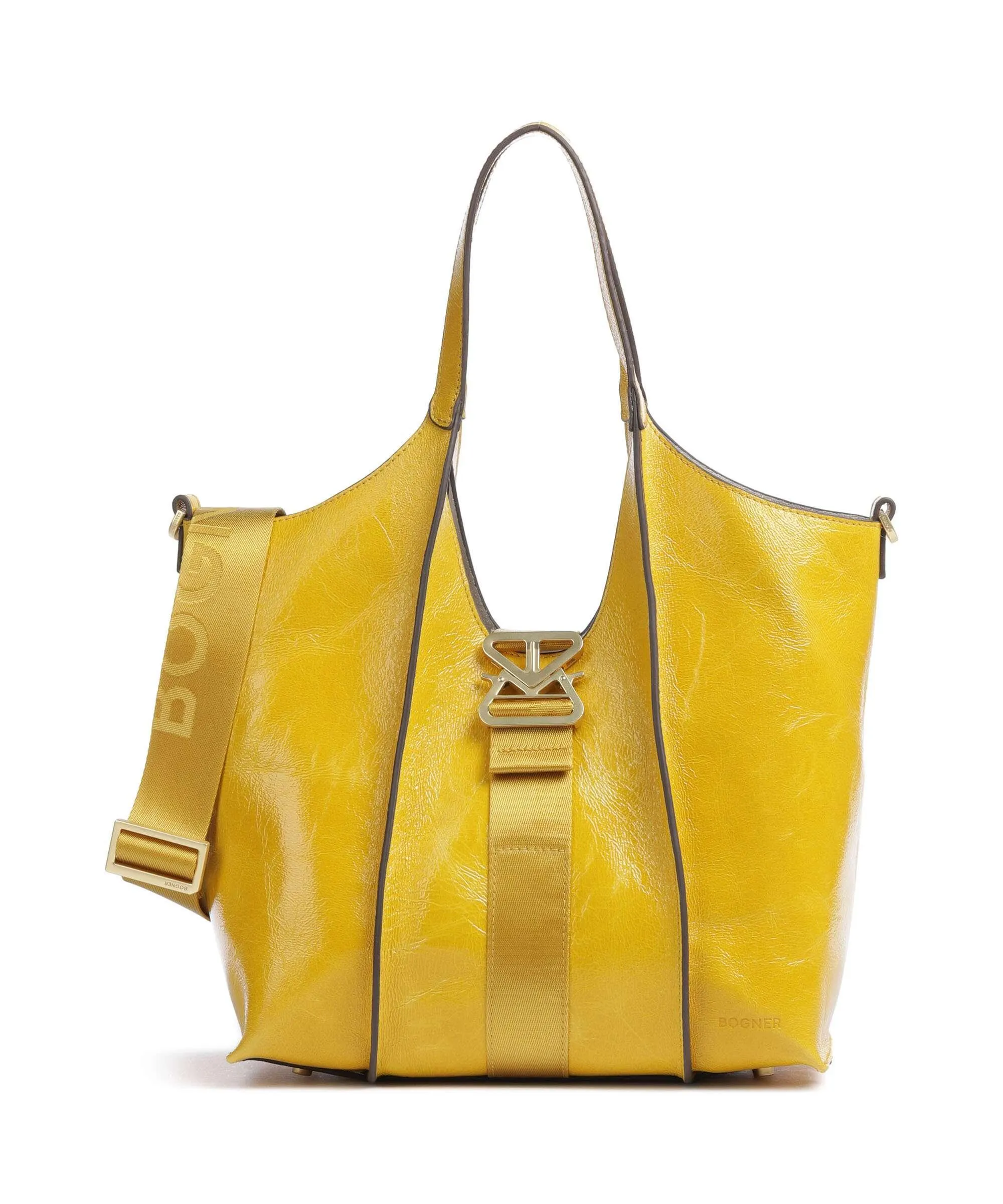  Bogner Zuoz Lottie Borsa shopper pelle di vacchetta grana giallo  