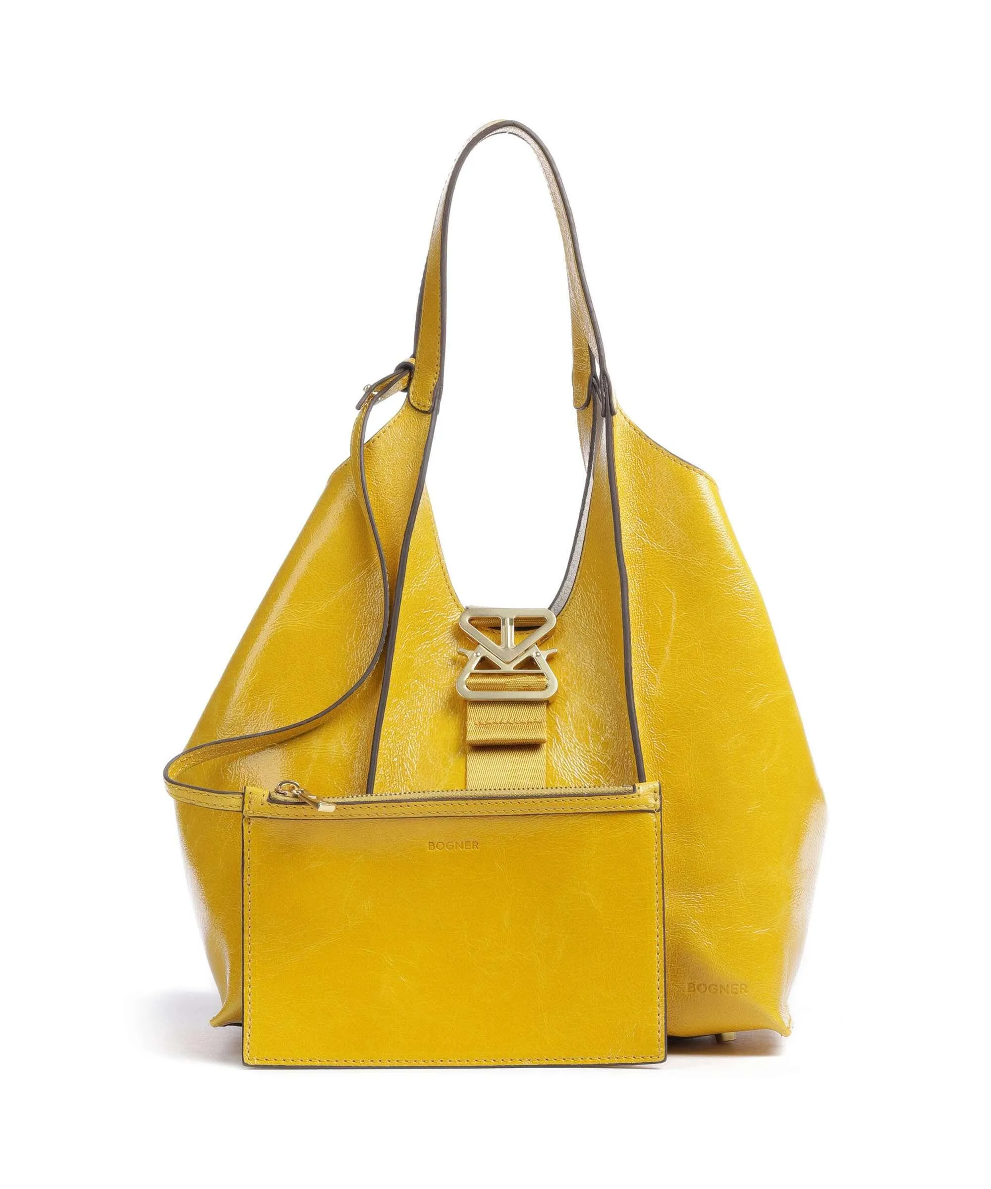  Bogner Zuoz Lottie Borsa shopper pelle di vacchetta grana giallo  