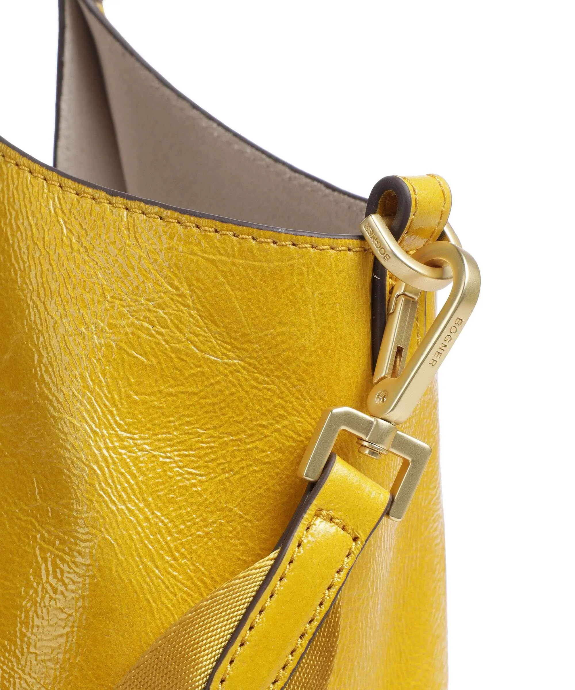  Bogner Zuoz Lottie Borsa shopper pelle di vacchetta grana giallo  