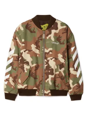 Bomber Camouflage Con Logo E Diagonali