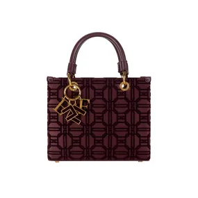 Borsa Donna motivo flock Bordeaux