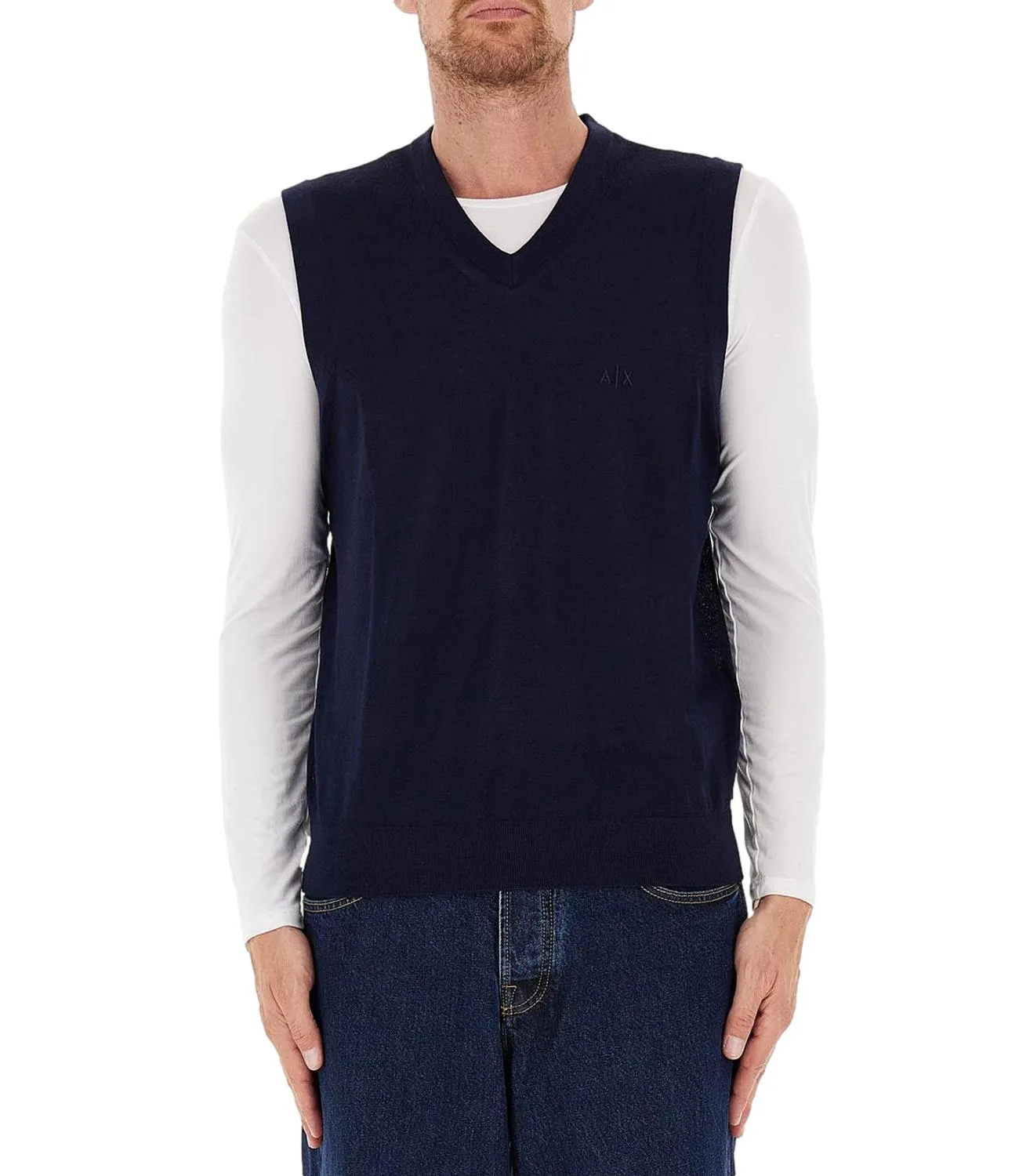 Brand ARMANI EXCHANGE Gilet blu uomo in cotone