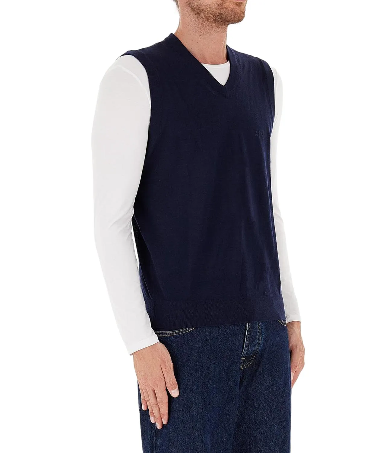 Brand ARMANI EXCHANGE Gilet blu uomo in cotone