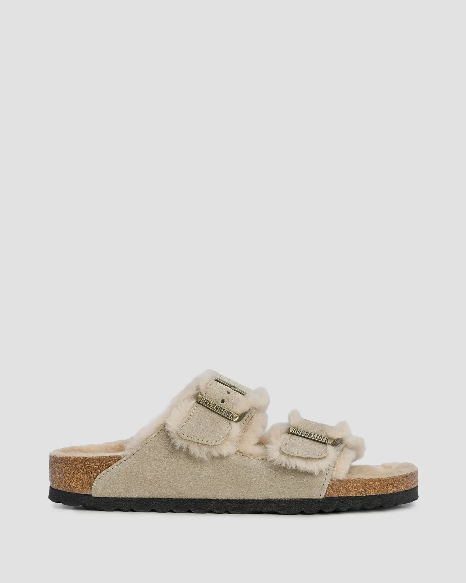 Ciabatte beige in pelliccia da donna Birkenstock Arizona Shearling Narrow 1028293-beige