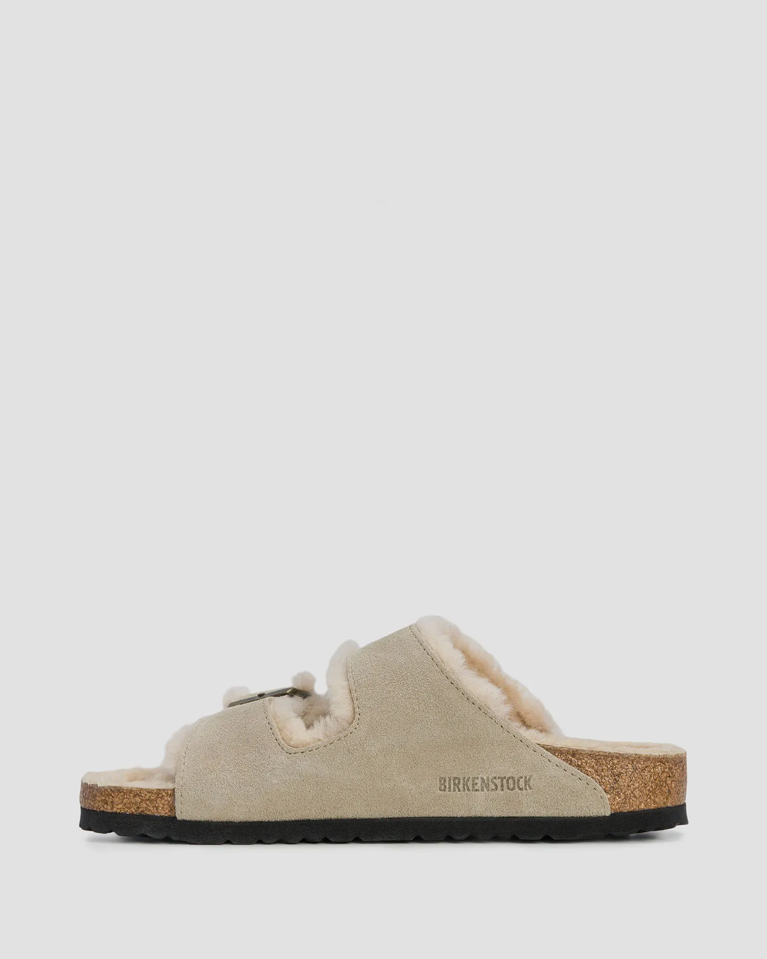 Ciabatte beige in pelliccia da donna Birkenstock Arizona Shearling Narrow 1028293-beige