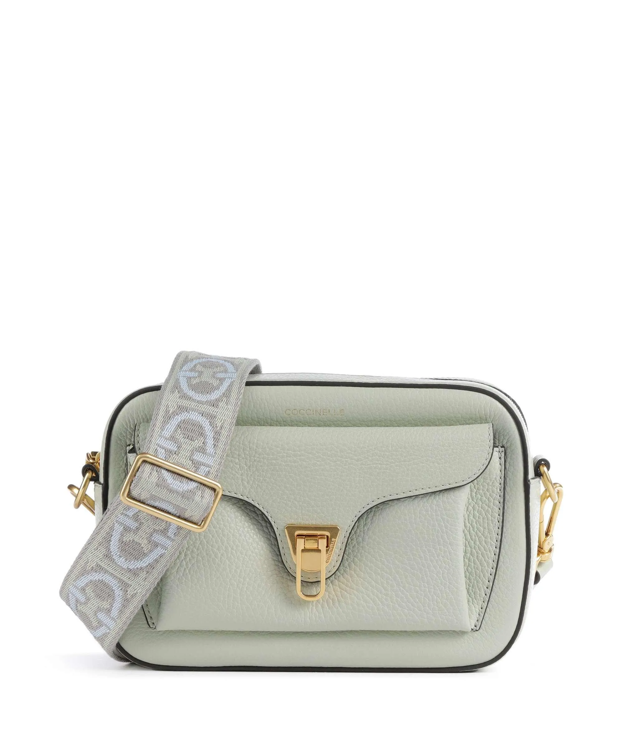  Coccinelle Beat Soft Ribbon Borsa a tracolla pelle granulata verde menta  