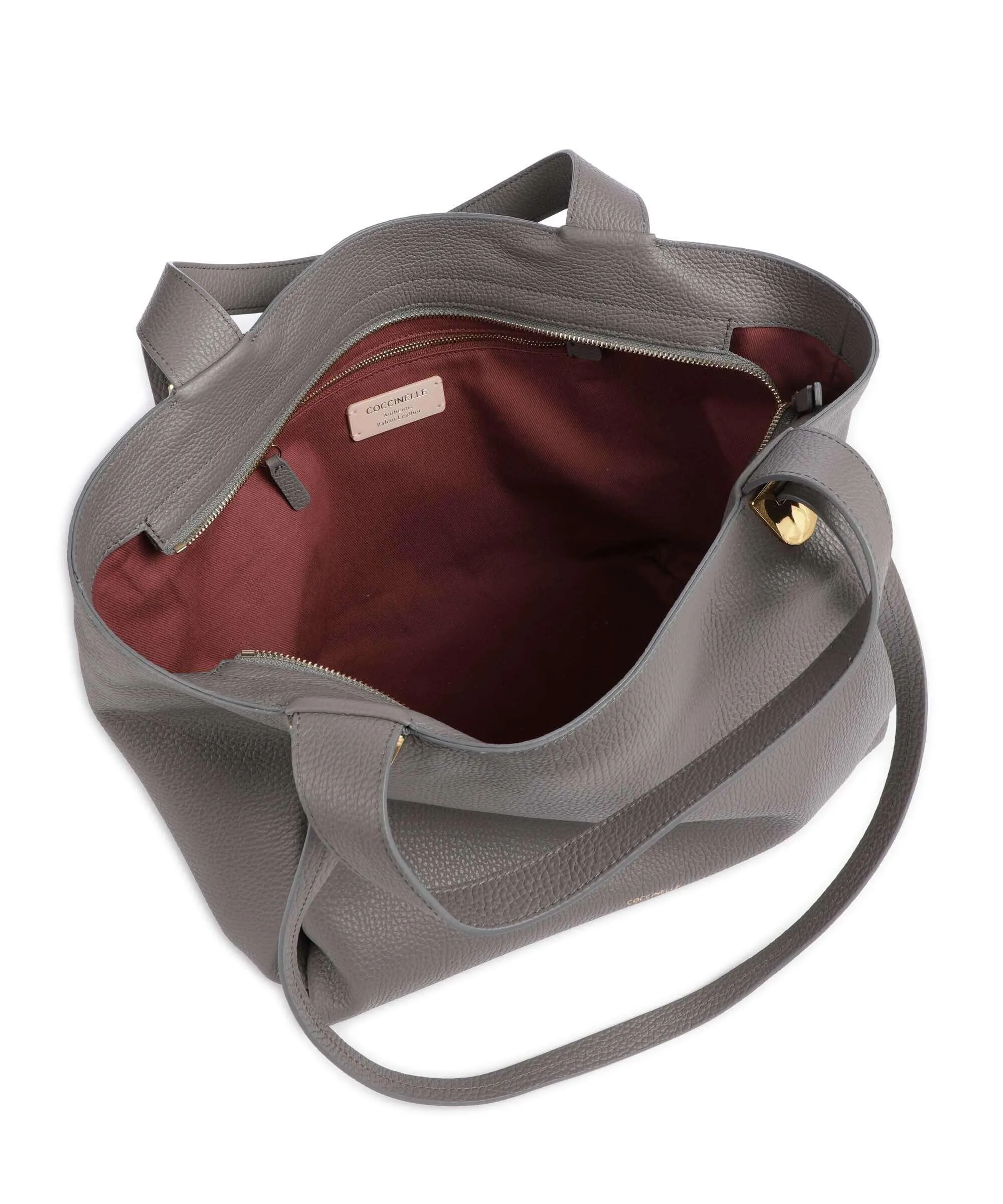  Coccinelle Oliver Borsa shopper pelle granulata grigio  