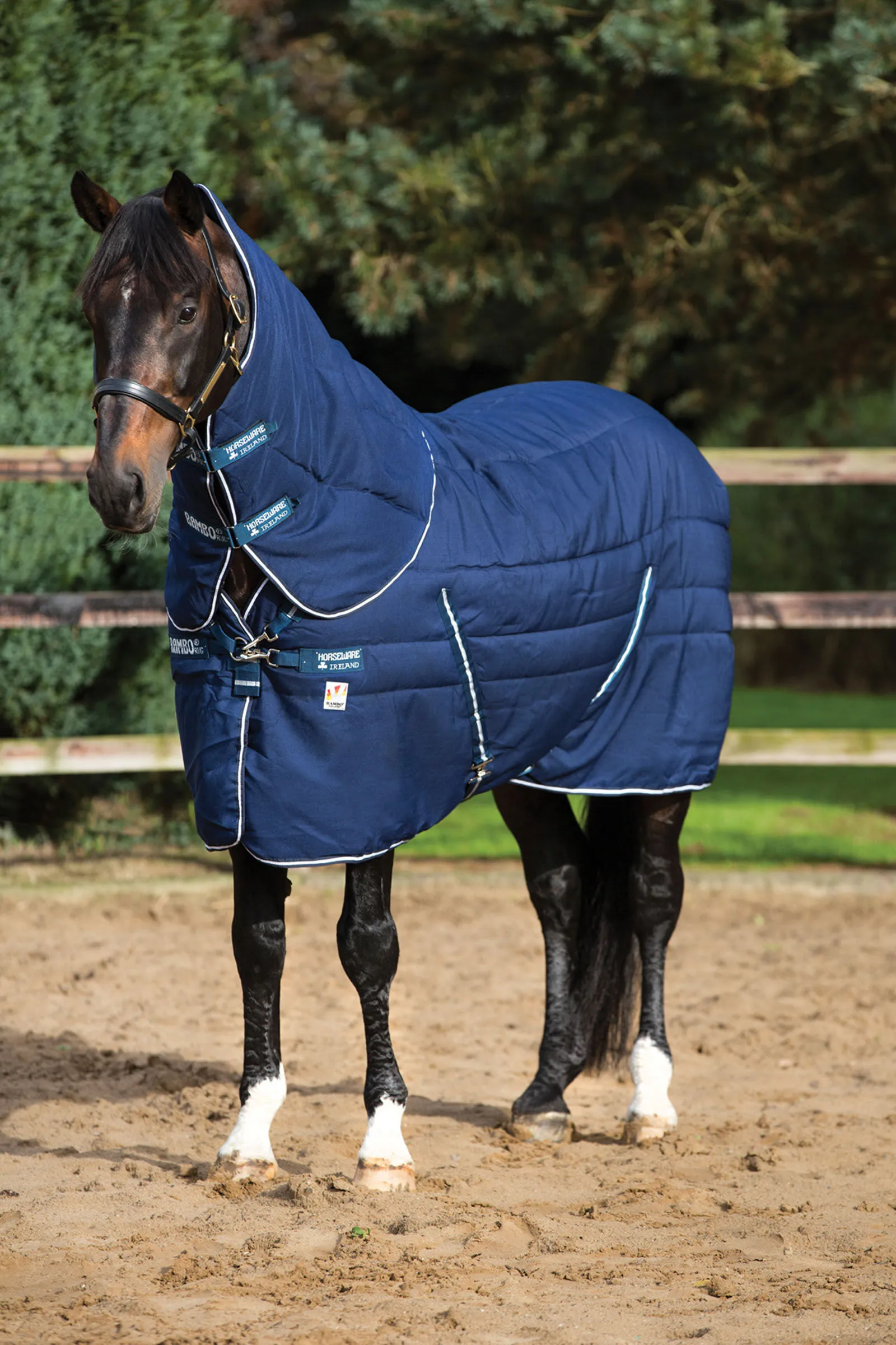 Coperta da stalla multistrato Horseware Rambo Plus con collo staccabile, 450 g