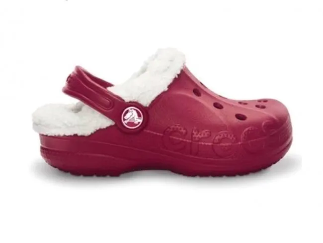 CROCS CIABATTE SANDALI JUNIOR INVERNO 11745 6B4  BAYA LINED KIDS POMEGRANATE/OATMEAL