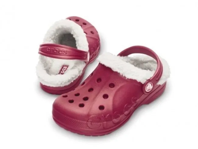 CROCS CIABATTE SANDALI JUNIOR INVERNO 11745 6B4  BAYA LINED KIDS POMEGRANATE/OATMEAL