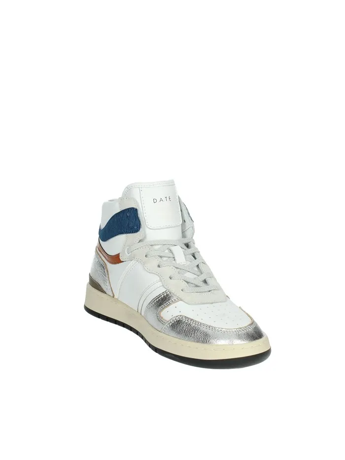 D.A.T.E.  SNEAKERS ALTA W371-SP-PO-LS BIANCO/ARGENTO