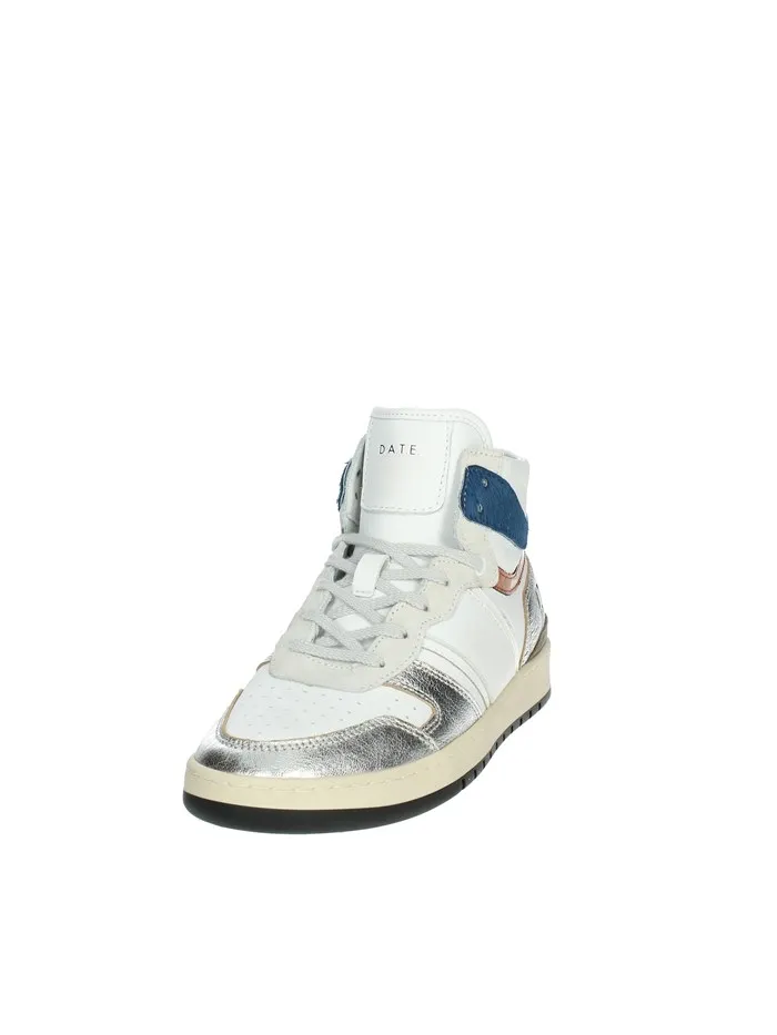 D.A.T.E.  SNEAKERS ALTA W371-SP-PO-LS BIANCO/ARGENTO