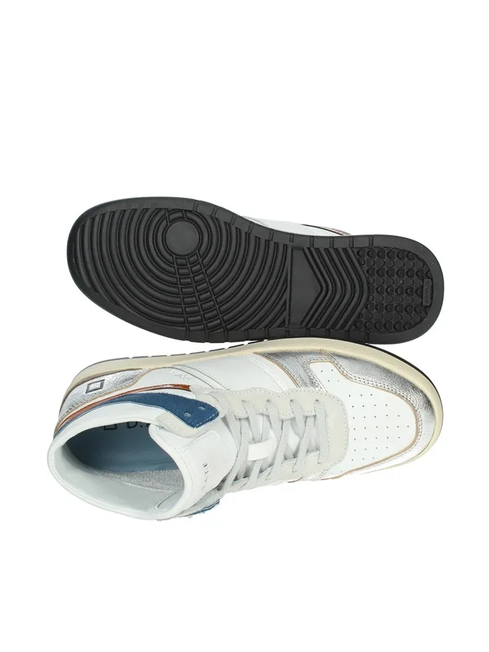 D.A.T.E.  SNEAKERS ALTA W371-SP-PO-LS BIANCO/ARGENTO