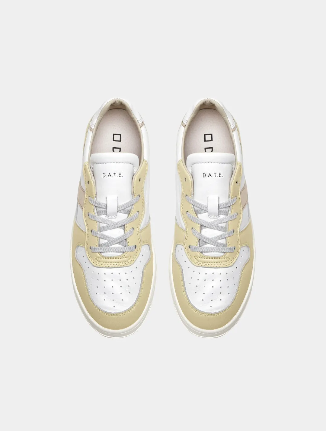 D.A.T.E. SNEAKERS DONNA COURT 2.0 SOFT WHITE-YELLOW