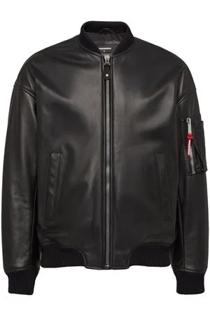 DSQUARED Abbigliamento,Giubbotti Bomber in pelle nero 