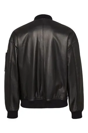 DSQUARED Abbigliamento,Giubbotti Bomber in pelle nero 