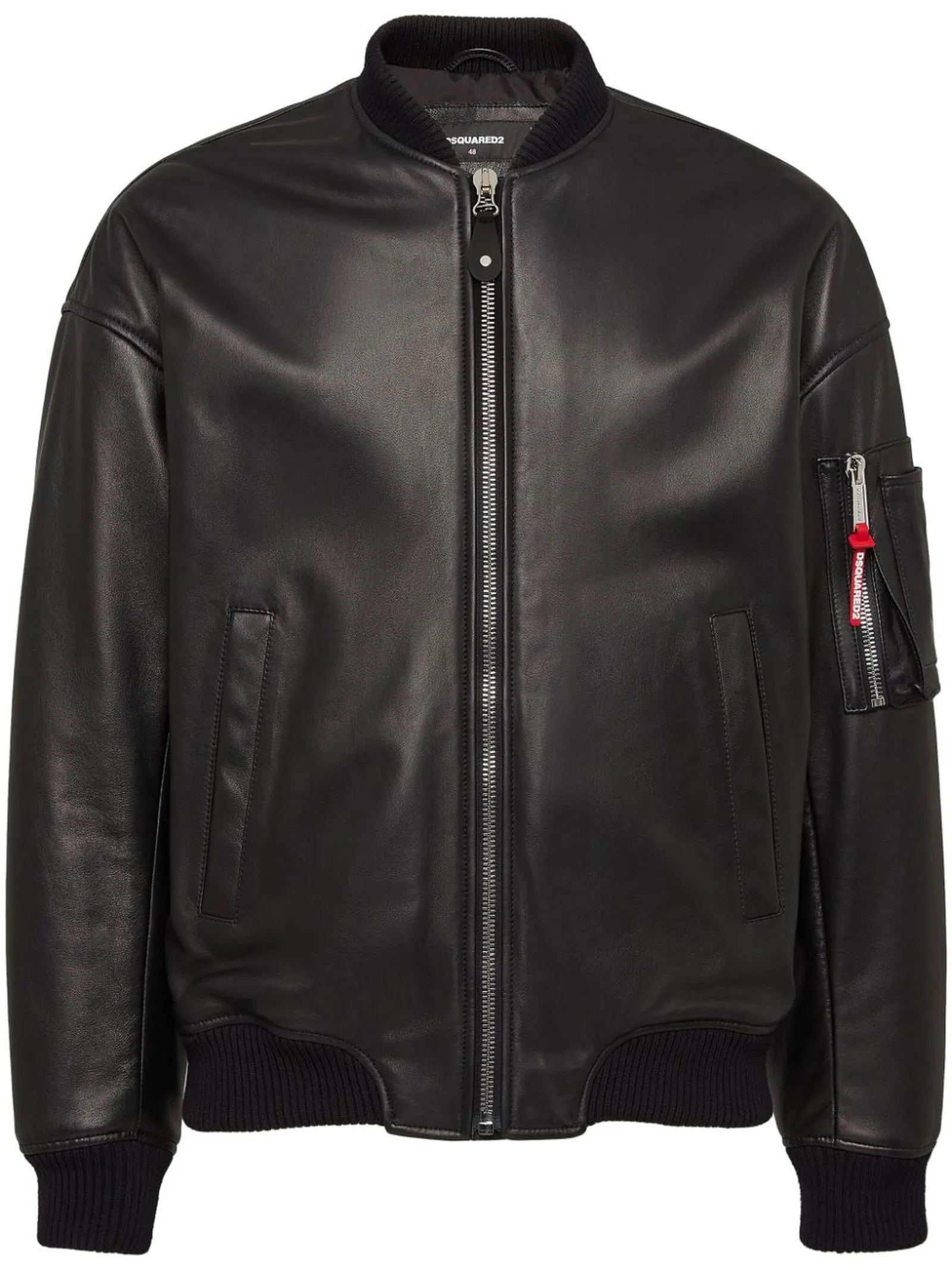 DSQUARED Abbigliamento,Giubbotti Bomber in pelle nero 