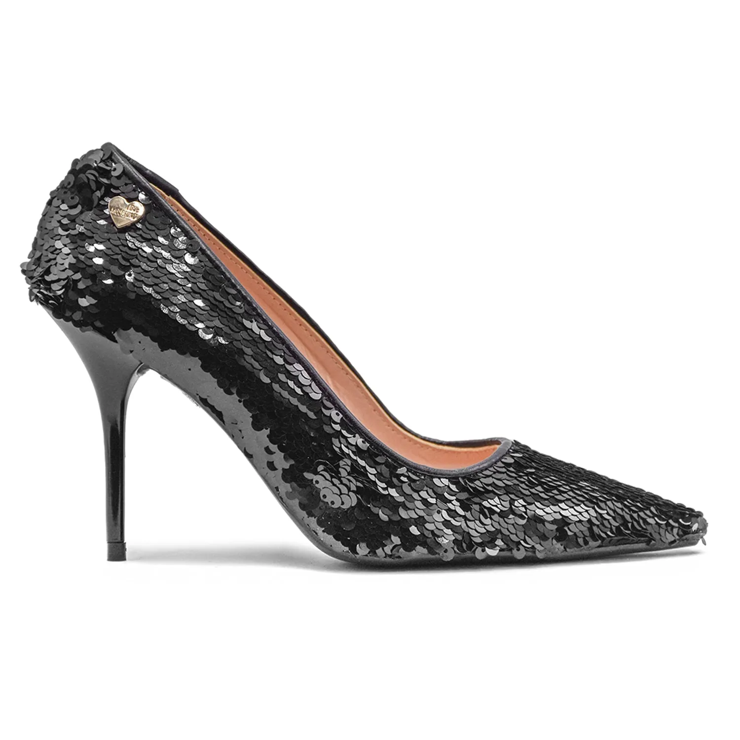 Décolleté Nero Love Moschino Donna Ricoperto Da Paillettes