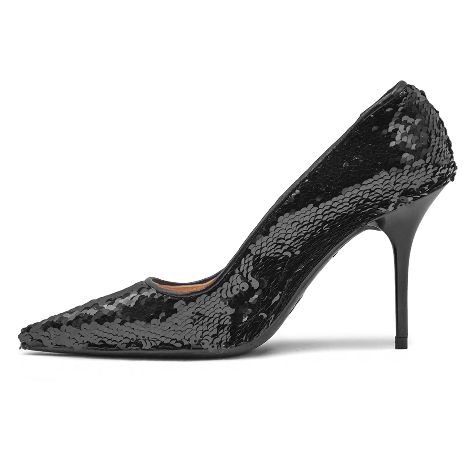 Décolleté Nero Love Moschino Donna Ricoperto Da Paillettes