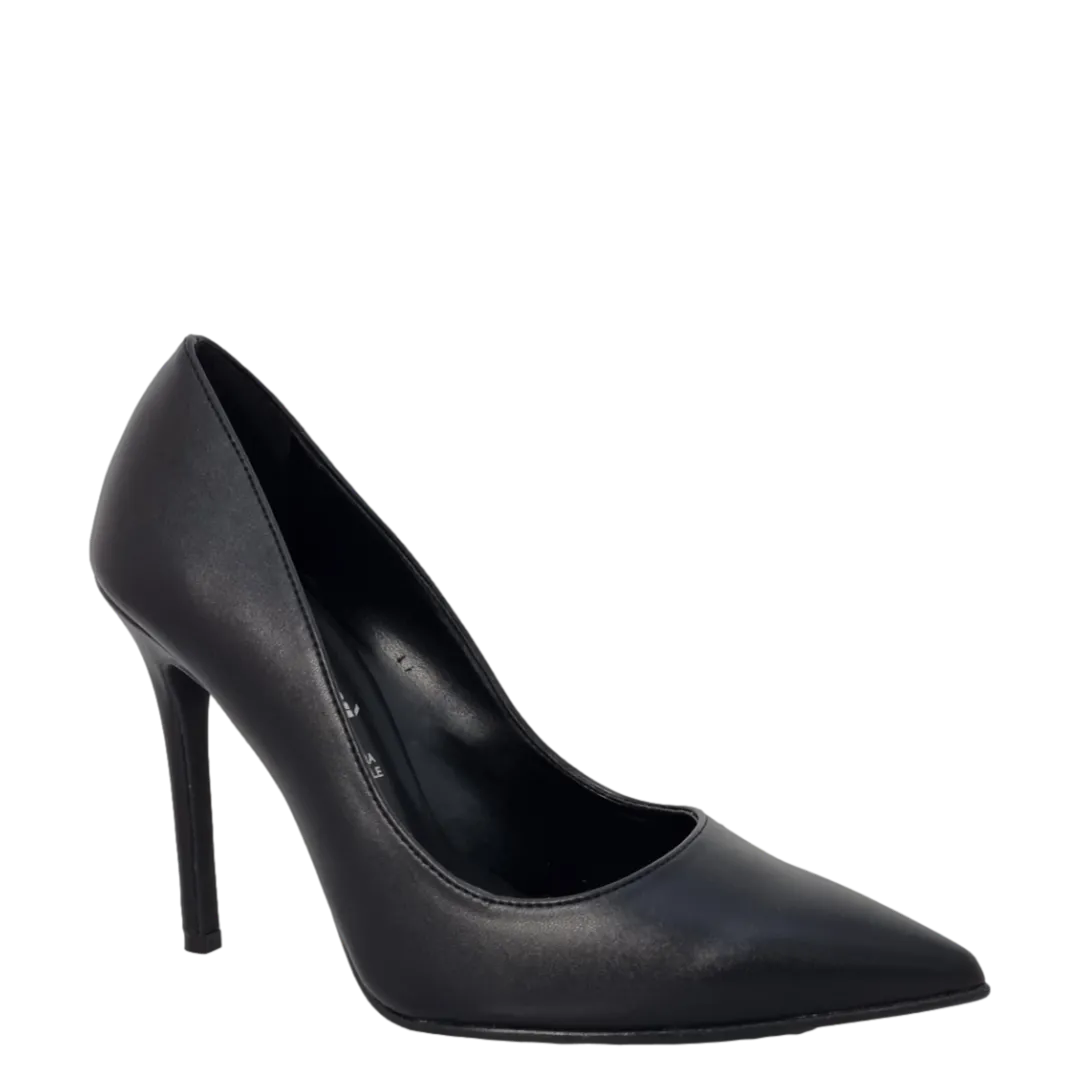 Décolleté tacco alto a spillo in pelle nero F/W