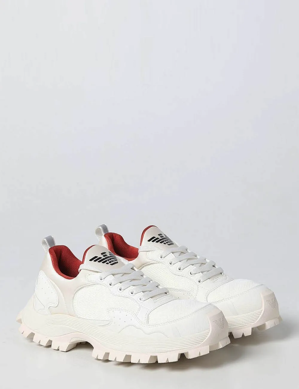 Emporio Armani     Sneakers in tessuto Laced Shoe Full Off White