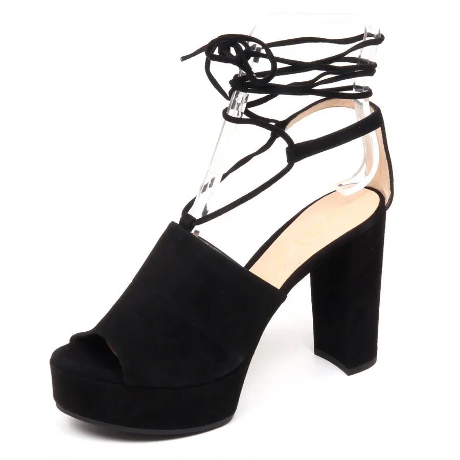 F0800 sandalo donna black UNISA VALE zeppa scarpe suede shoe woman