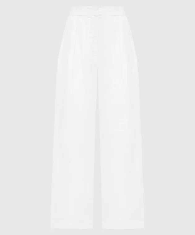 Faithfull Pantaloni Duomo in lino bianco FF2816WHT