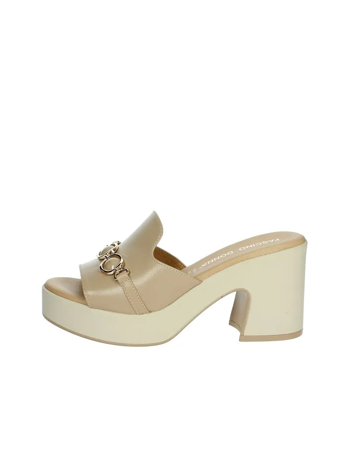 FASCINO DONNA  CIABATTE CON TACCO 57110-E4 BEIGE