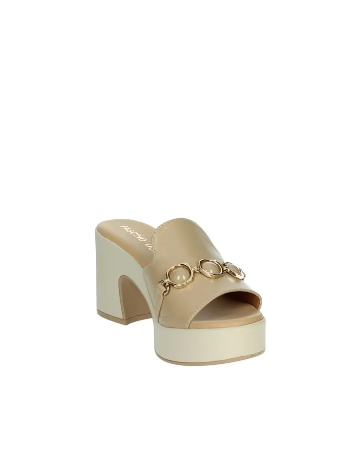 FASCINO DONNA  CIABATTE CON TACCO 57110-E4 BEIGE